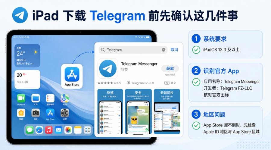 Telegram iPad 官网下载怎么操作?iPad 安装、登录与验证码教程 配图 1