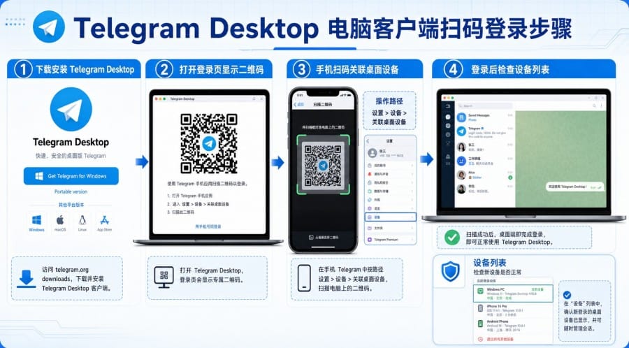 Telegram 扫码登录怎么用？官网网页版与电脑端登录教程 第 2 张正文图