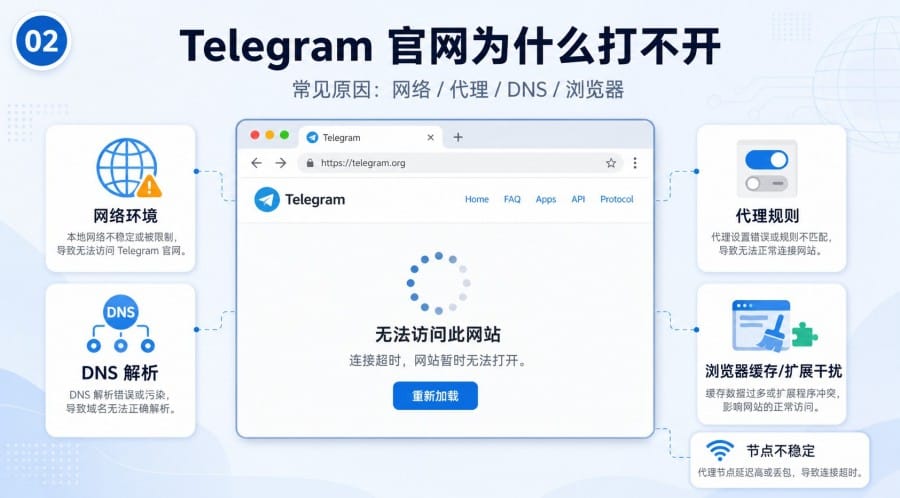 Telegram 官网打不开怎么办：原因排查、安全下载与入口辨别 image 1