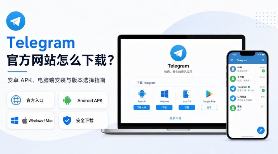Telegram 官方网站怎么下载?安卓 APK 与电脑端安装选择指南 cover image