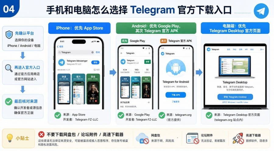 Telegram 官方网站和第三方下载页有什么区别? - step 3
