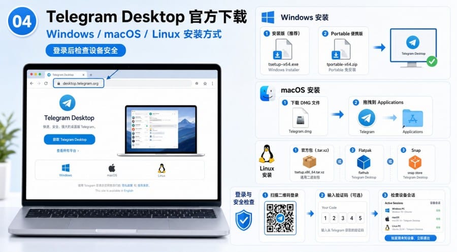 Telegram 官网怎么安全下载?官方入口、安装与登录教程 配图 3