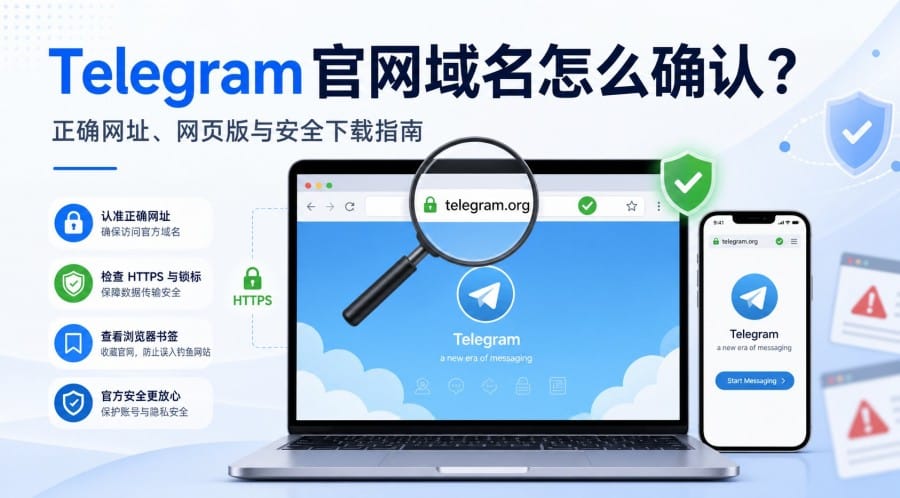 Telegram 官网域名确认指南:正确网址、网页版与安全收藏方法