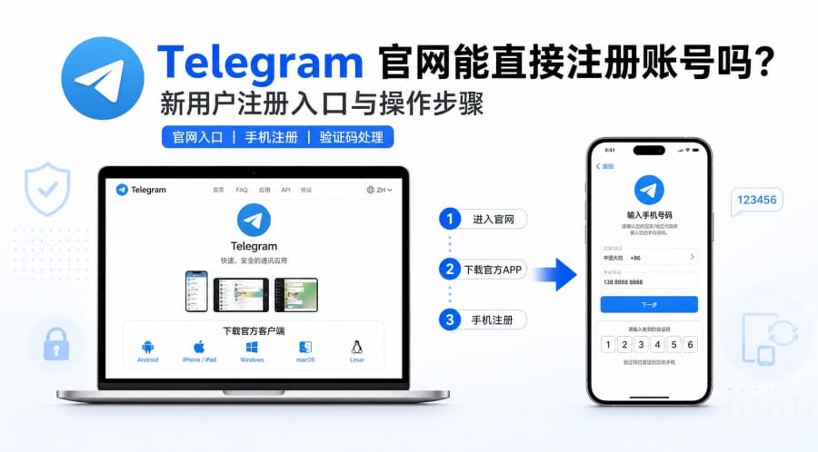 Telegram 官网能直接注册账号吗?新用户注册入口与操作步骤