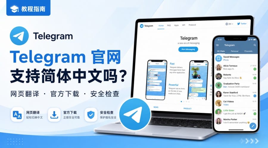 Telegram 官网支持简体中文吗?网页翻译、官方下载与安全检查教程